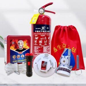Fire safety four-piece set for rental housing, home use, family use, complete set for hotels, inns, guesthouses, escape and self-rescue emergency fire safety kit.
