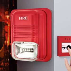 One-key fire alarm, fire escape alarm bell, factory warehouse wireless interlocking manual emergency alarm, horn