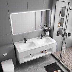 Modern Luxury Sintered Stone Basin Rock Board Wall Mounted Rectangular Large Sized Household Bathroom	 	No.	Product name	PICTURE Modern Rock Slab Cabinet Bathroom
