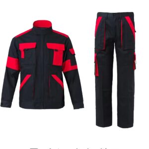 All-cotton work uniform set - durable men's and women's safety clothing for labor protection, workwear for auto parts workers, durable work coat for workshop supervisors, long-sleeved top for workers in the workshop.