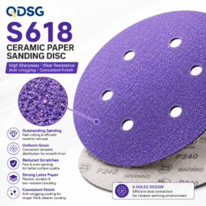 Customized 5-inch 125-millimeter 6-hole hook-ring type aluminum oxide sandpaper disc for sharp grinding of automotive polishing discs with high hardness, OEM SCORPION