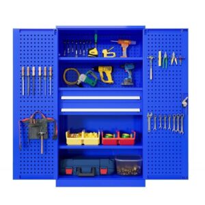 Heavy-duty steel hardware tool cabinet with thickened panel tool box, movable workshop automotive repair multi-functional storage cabinet model